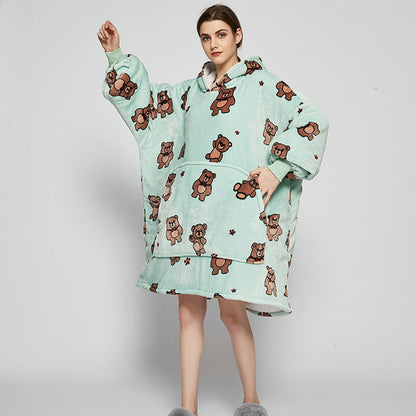 Ovesized Wearable Cozy Blanket Hoodie Winter