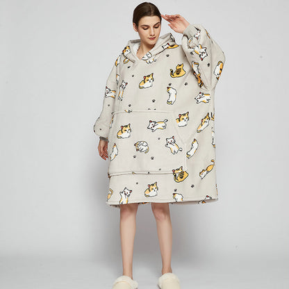 Ovesized Wearable Cozy Blanket Hoodie Winter