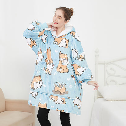 Women's Hooded Lazy Blanket Wearable Hoddie