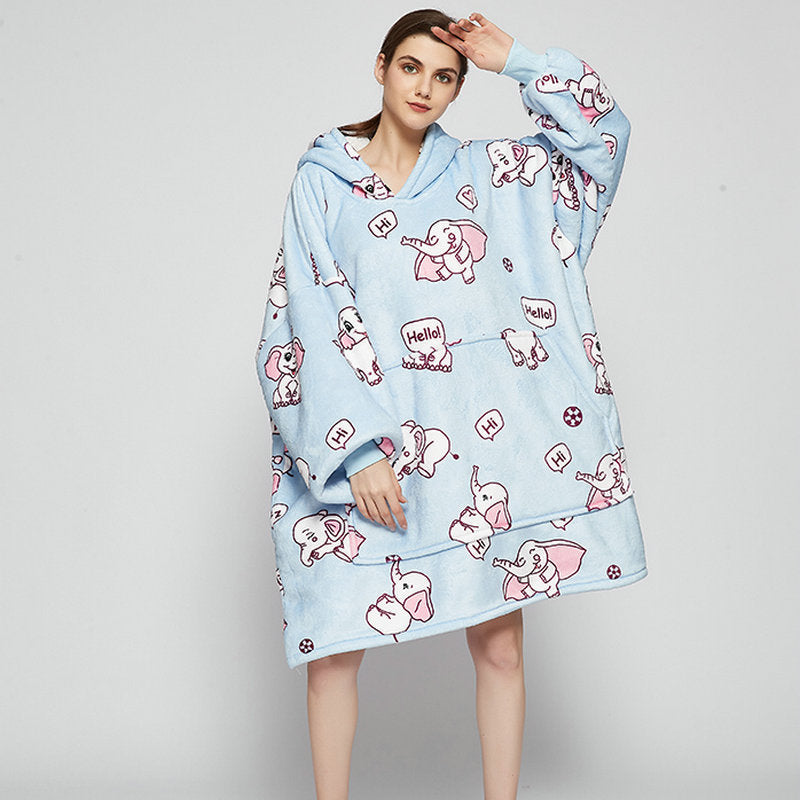 Ovesized Wearable Cozy Blanket Hoodie Winter