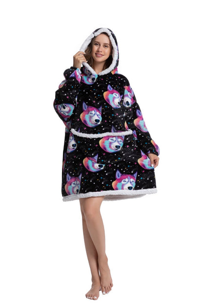 Hooded Pajamas TV Blankets Outdoor Warm Clothing