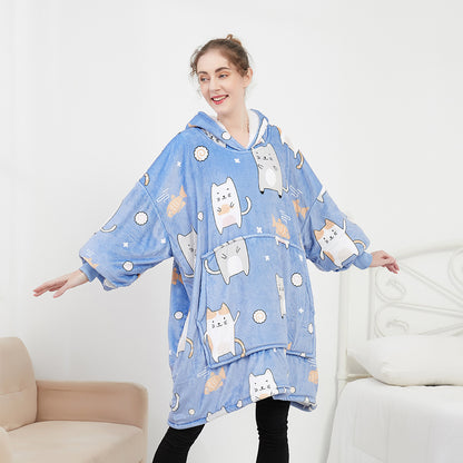 Women's Hooded Lazy Blanket Wearable Hoddie